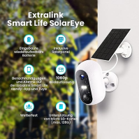 EXTRALINK Smart Life SolarEye Bezdrátová sledovací kamera, Full HD, 1080p, IP54, solární sledovací kamera, baterie 5200 mAh, WiF